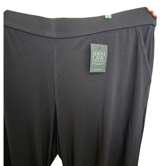 Lane Bryant Black Wide-Leg Pants Simply Chic Plus Size 22/24 Elastic Waist JJ384 - Picture 8 of 9